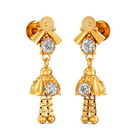 Joyalukkas 22K 916 Purity Dainty Delight Golden Jhumka for Women ...