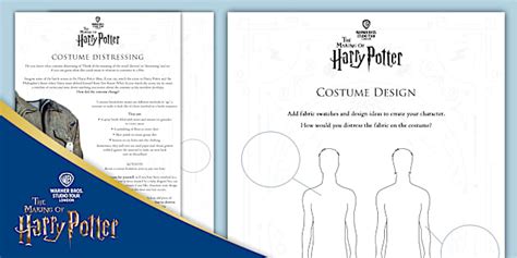 Harry Potter Costume Distressing Activity Sheet