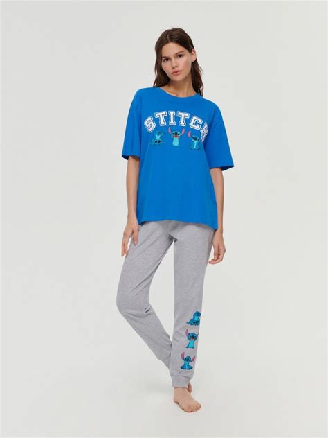 Dwuczęściowa piżama Lilo & Stitch z długimi spodniami - HOUSE - 9668W-MLC
