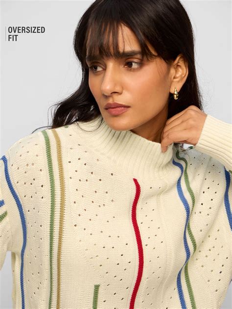 Buy Pointelle Knitted Sweater: Womens Oversized Sweaters Online