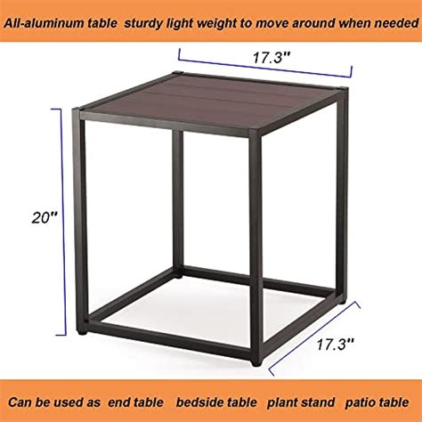 AMUV Outdoor Side Tables, Weather Resistant Aluminum | Ubuy India