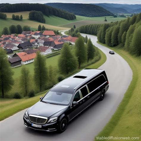 Mercedes Hearse in German Landscape | Stable Diffusion Online