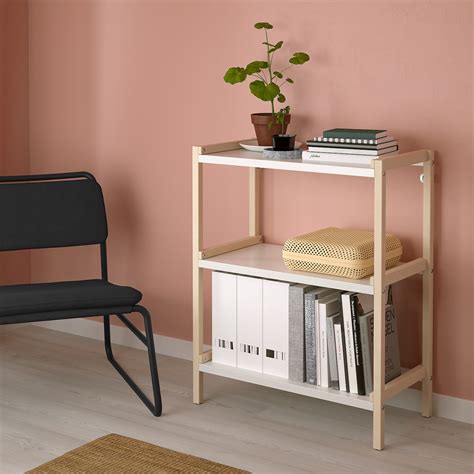 EKENABBEN open shelving unit, aspen/white, 70x34x86 cm (271/2x133/8x337 ...