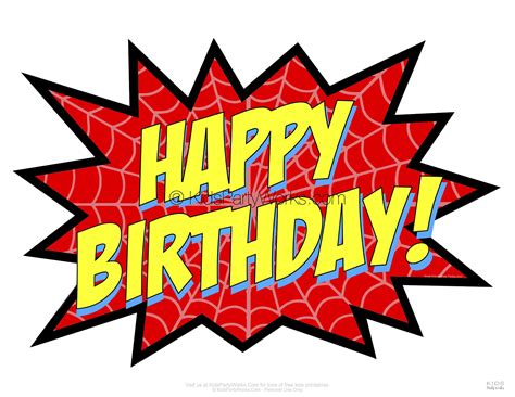 Printable Happy Birthday Spiderman - Printable Calendars AT A GLANCE