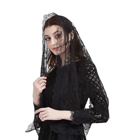 Buy FANFAN Women Rectangular Chapel Veil Chapel veil Floral Church ...
