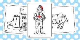 Castles and Knights Mindfulness Colouring Pages - Twinkl