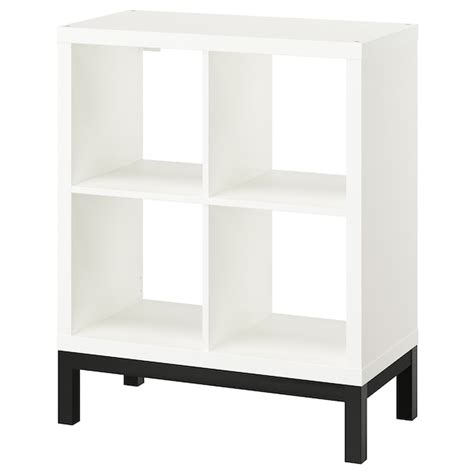 KALLAX shelving unit with underframe, white/black, 77x94 cm (303/8x37 ...