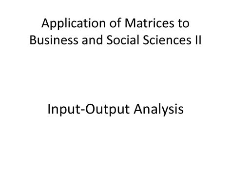 Image result for Input/Output Analysis