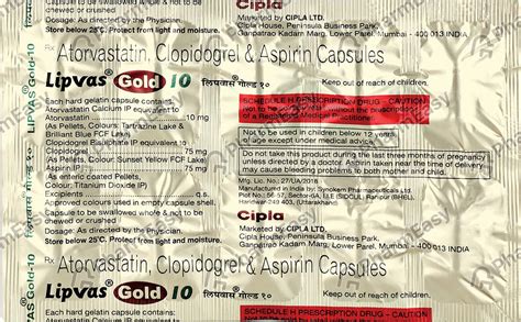 Lipvas Gold Strip Of 10 Capsules: Uses, Side Effects, Price & Dosage ...