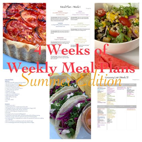 Buy 4 Week Weekly Meal Plan Kit includes Recipes and Weekly Grocery ...