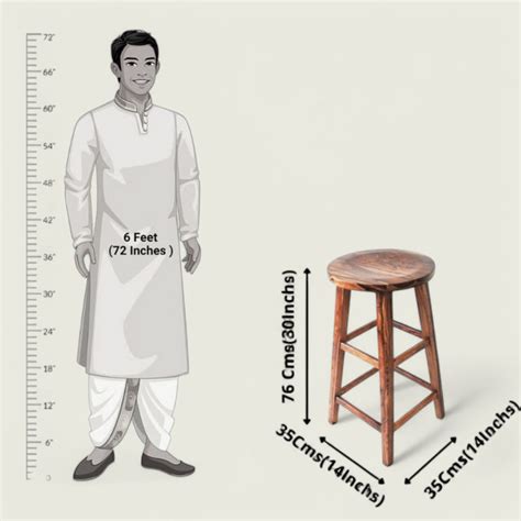 Shop Rami Solid Wood Sheesham Bar Stool - Nismaaya Decor