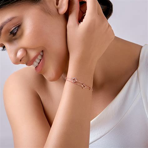 Charming Duo Rose Gold Plated 925 Sterling Silver Bracelet – Zavya