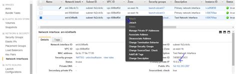 Attaching a Network Interface from one Ec2 instance to another in AWS