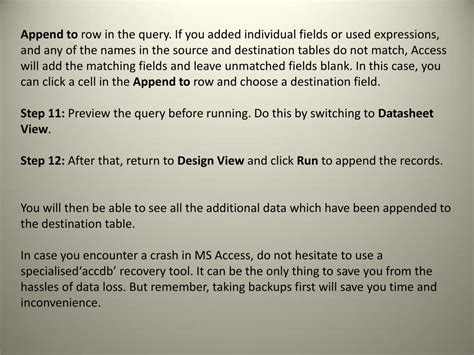Append Query Access 的图像结果