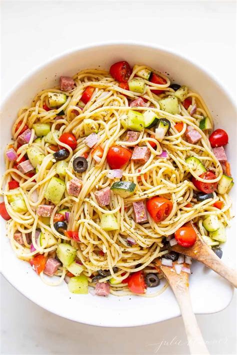 Pasta Salad Recipe With Spaghetti Noodles And Italian Dressing ...