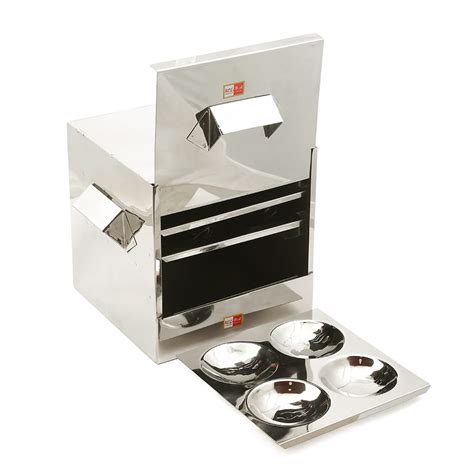 KCL Stainless Steel Trivia Idly Cooker | Idly Streamer Set of 4 Plates ...