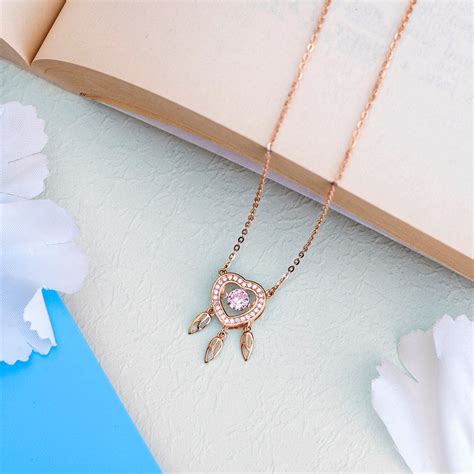 Romantic Foliage: 925 Sterling Silver Rose Gold Plated Heart and Leaf ...