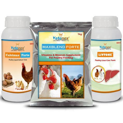 VETENEX Poultry Feed Premix, Calcium Supplement & Liver Tonic - (Pack ...