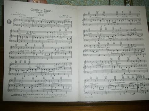 Gomen-nasai Forgive Me Antique Sheet Music Vocal Piano Guitar - Etsy