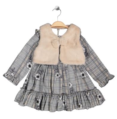 Wholesale Girls 2-Piece Dress and Vest Set 2-5Y Elayza 2023-2298 Girls ...