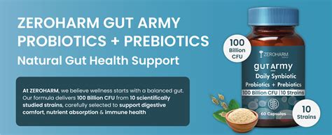 Gut Army Prebiotics & Probiotics | 10 Unique Strains 100 Billion CFU ...