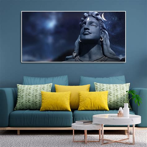 Lord Shiva with Moon on the Head Wall Painting – Vibecrafts