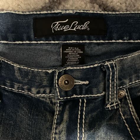 True Luck Jeans Cool fade in them Size 32X32 Lmk... - Depop