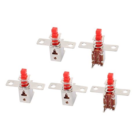 uxcell 5Pcs 6 Pin PCB Mount 2mm Pitch Self-Locking DPDT Mini Micro Push ...