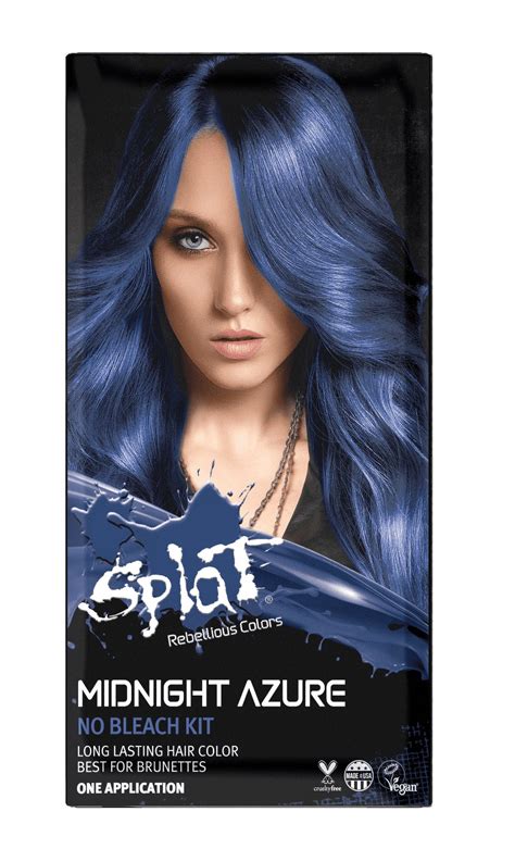 Splat Midnight Kit - Unisex Semi-Permanent Hair Dye, Azure Blue, No ...
