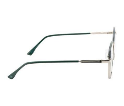 Metal Eyewear Frames: Silver & Green Elegance with Spring Hinges ...