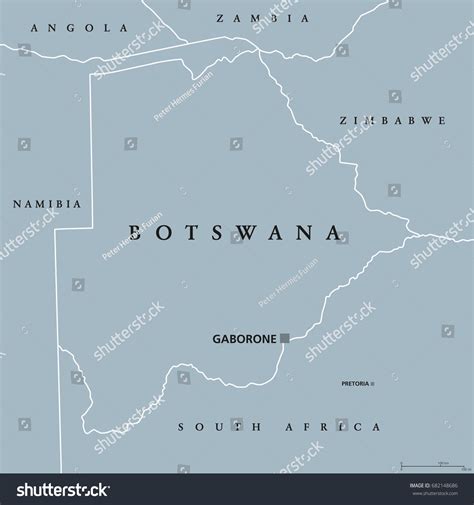Botswana Political Map Capital Gaborone International Stock Vector (Royalty Free) 682148686 ... - country capital gaborone