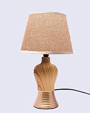 Buy VONCASA Ceramic S Shape Table Lamp, with Shade - Gold Online at Low ...