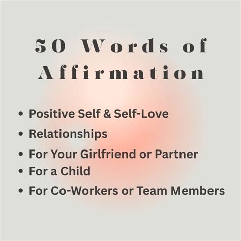 75+ Words of Affirmation Example's & Benefits - Blessing Times