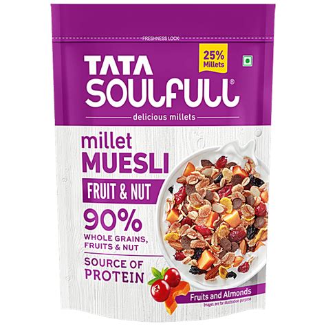 Buy Tata Soulfull Millet Muesli With 90% Fruits, Nut & Wholegrains ...