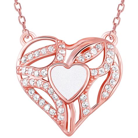 GIVA 925 Silver Rose Gold Tender Heartbeat Necklace | Gifts for ...