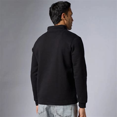 Pulse French Terry Cotton Blend Half Zip Pullover Pitch Black – XYXX ...