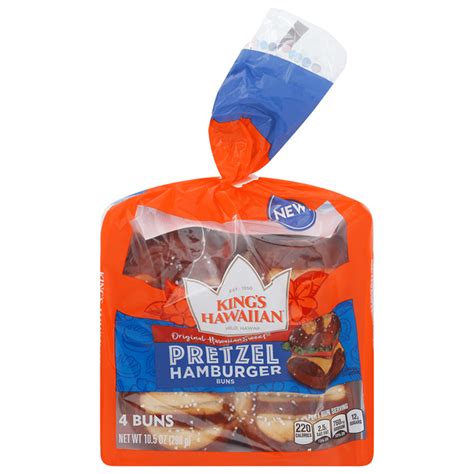 King's Hawaiian Original Hawaiian Sweet Pretzel Hamburger Buns 4PK (10. ...