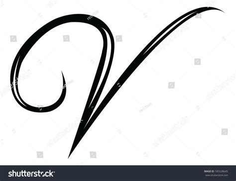 Letter V In Cursive