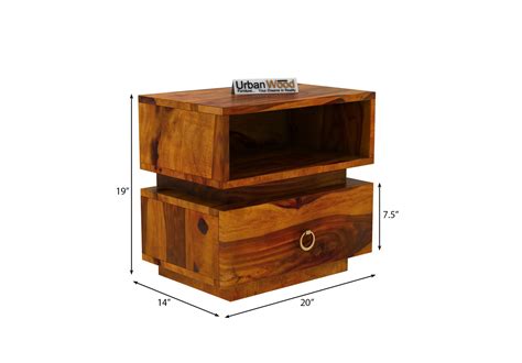 Buy Berlin Wooden Bedside Table (Honey Finish) Online India : Urbanwood