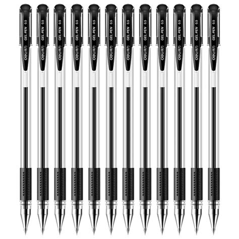 DELI 6600ES 12Pcs Gel Ink Pens Smooth Writing 0.5mm Office School Gel ...