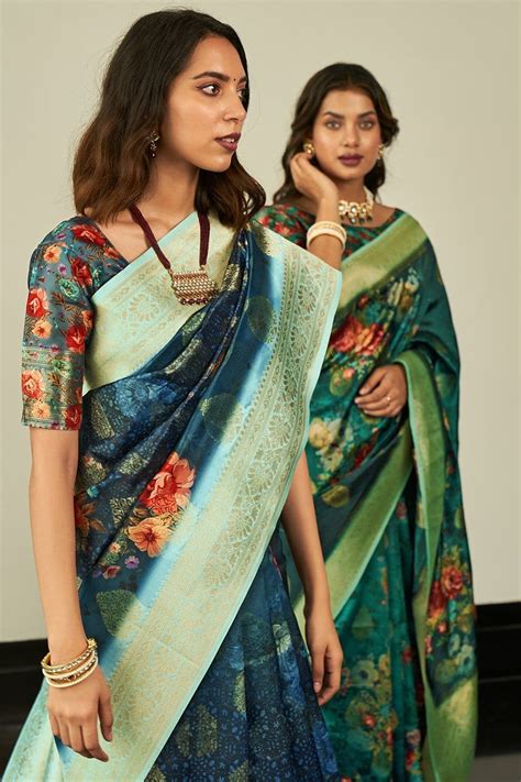 Buy Indigo Blue Digital Print Saree online-Karagiri