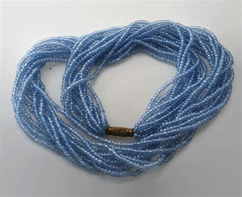 Buy Grey Seed Bead Necklace, Multi Strands Necklace, Glass Bead ...