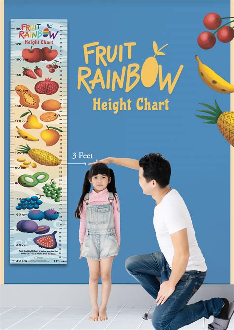 Fruit Rainbow Height Chart ( Kids' Height Chart | Height Measuring ...