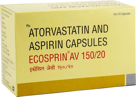 Ecosprin Av 150/20mg Strip Of 10 Capsules: Uses, Side Effects, Price ...