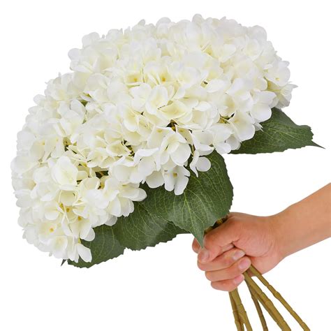 Buy Tifuly 5PCS Artificial Hydrangea Silk Flower Single Stem Faux ...
