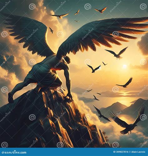 Greek Mythology Icarus stock illustration. Illustration of icarus ...