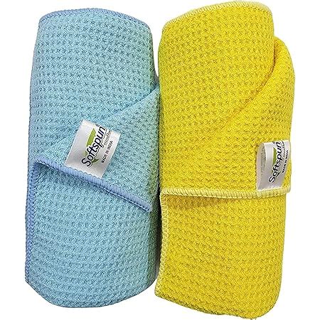 SOFTSPUN Microfiber Waffle Weave Cloths, 40x60 Cms 2 Piece Towel Set ...