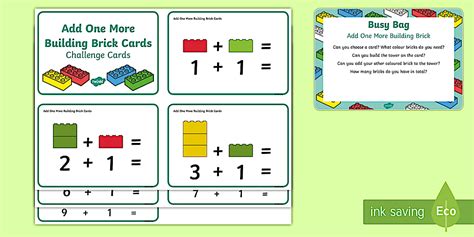 Add One More Building Brick Busy Bag Prompt Card and Resource Pack