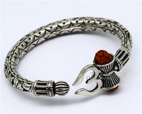 925 Sterling silver handmade chitai work Lord Shiva trident trishul ka
