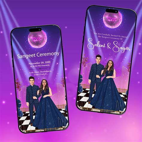 Sangeet Ceremony Invitation Video | Dance Floor | AI-1206 – Invitoai